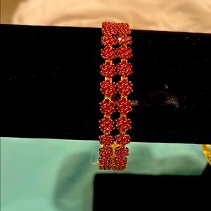 Elegant Red Floral Bracelet